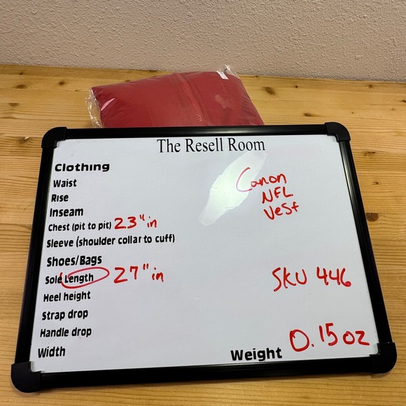 Canon x NFL Official Camera Red Fleece Lined Vest Size‎ M Vintage Promo - Picture 9 of 9